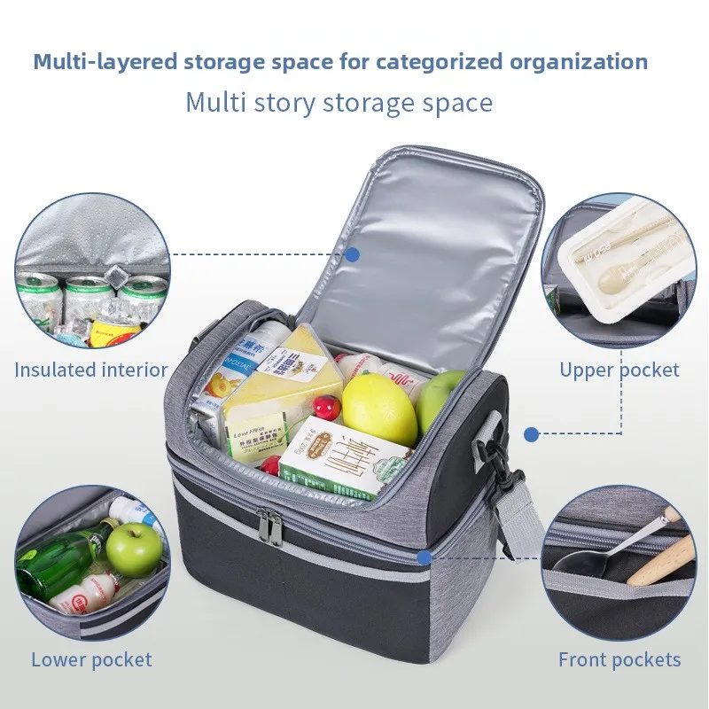 2026Multifunction Oxford Large Capacity Cooler Bag Waterproof Portable Zipper Thermal Lunch Bags for Outdoor Picnic Food Storage thumbnail 4