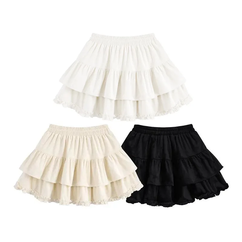 1pcs Girls Pleated Cake Skirts Children Elastic Infant Babys Ruffle A-line Skirts Kids Bubble Skirt New Toddler Princess Clothes