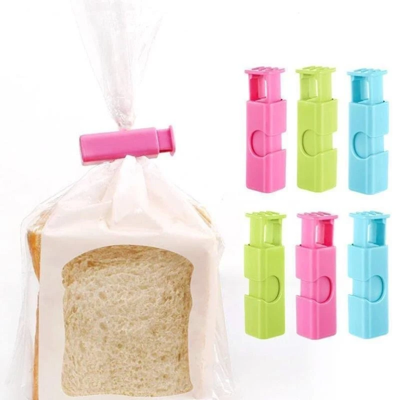 10pcs Food Sealing Clips Spring-Loaded Snack Bread Bag Clamps Reusable Kitchen Sealer for Cereal/Vegetable Storage Bags thumbnail 3