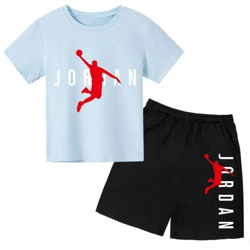 Summer Brand Letter Print Short Sleeve Kid T-shirt+shorts 2pcs Set for Boys and Girls Fashionable Casual Children's Set Outfits thumbnail 5