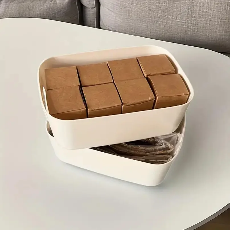 10pcs Large Capacity Storage Box with Cover Household Plastic Toy Storage Basket Snack Sundries Storage Box Desktop Organizer thumbnail 4