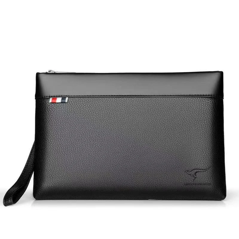 High Quality Soft Leather Men Bags Fashion Business Clutch Bag Casual Travel handbag Phone Purse Designer for Male thumbnail 2