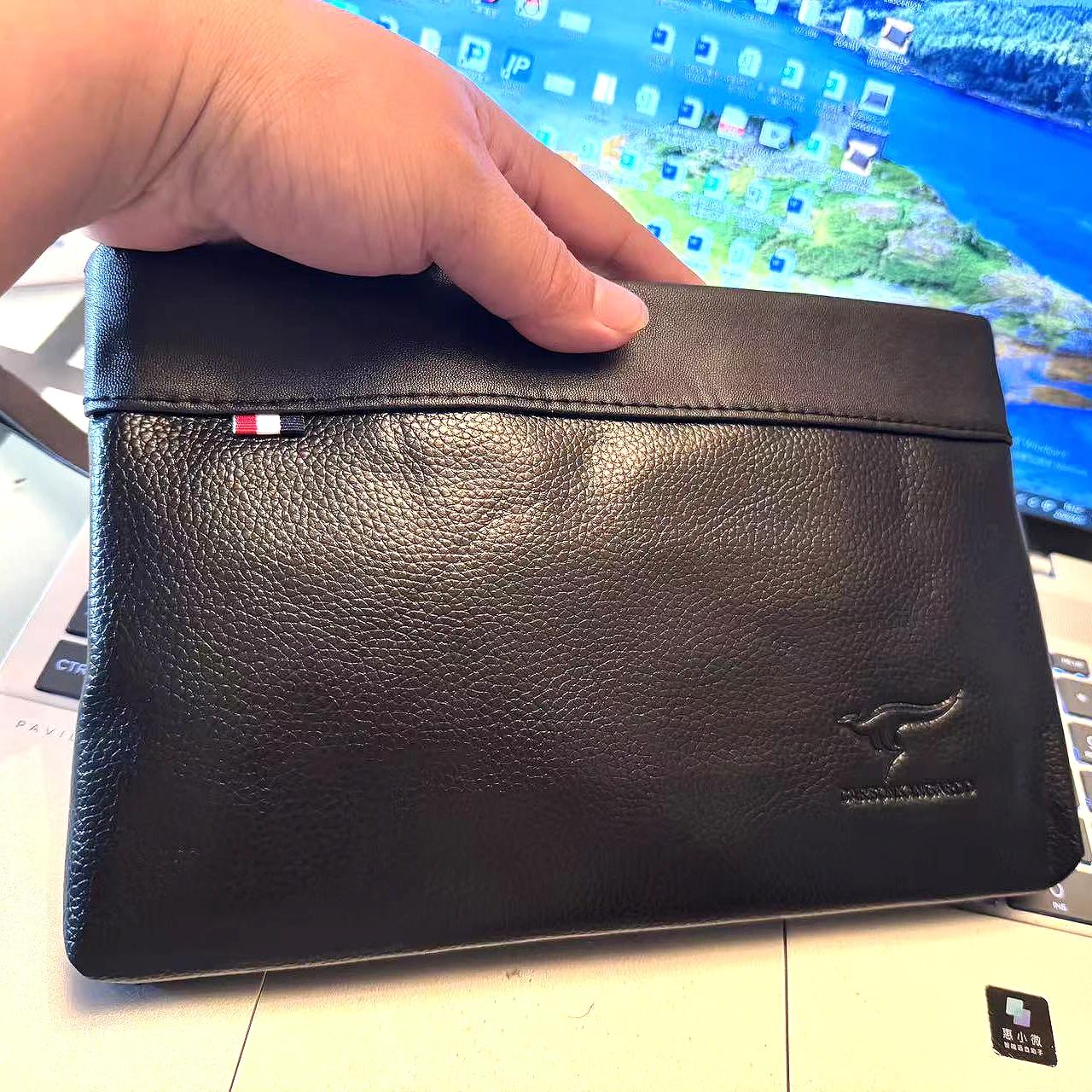 High Quality Soft Leather Men Bags Fashion Business Clutch Bag Casual Travel handbag Phone Purse Designer for Male thumbnail 3