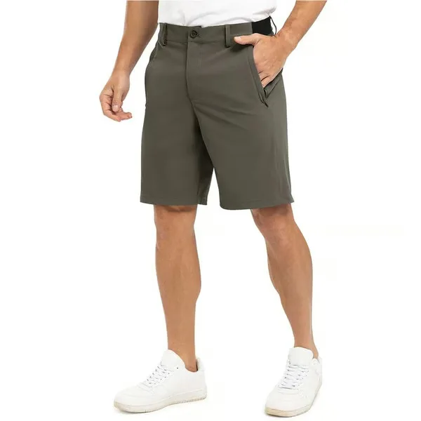 2021 New Summer 100% Cotton Solid Shorts Men High Quality Casual Business Social Elastic Waist Men Shorts 10 Colors Beach Shorts thumbnail 4