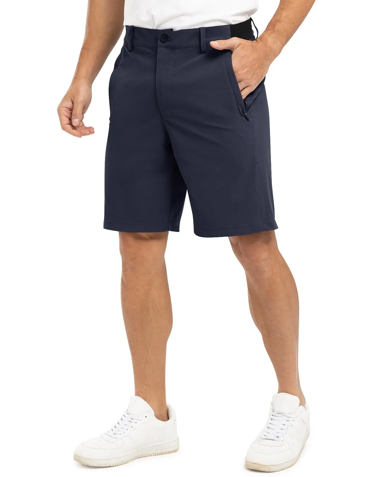 2021 New Summer 100% Cotton Solid Shorts Men High Quality Casual Business Social Elastic Waist Men Shorts 10 Colors Beach Shorts thumbnail 3