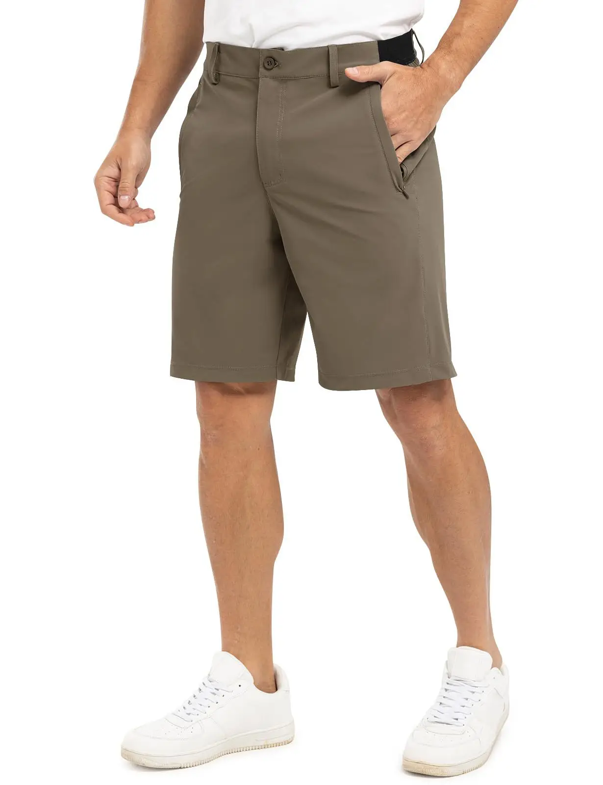 2021 New Summer 100% Cotton Solid Shorts Men High Quality Casual Business Social Elastic Waist Men Shorts 10 Colors Beach Shorts thumbnail 2