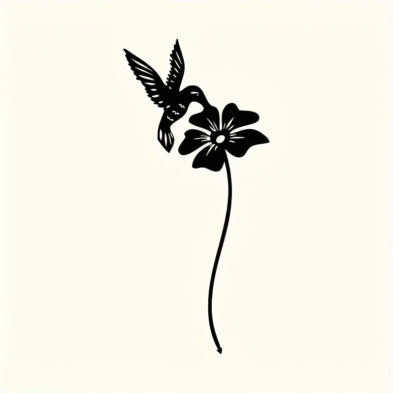 Art Deco Metal Hummingbird Garden Stake, Wedding Event Outdoor Floor Mount Decor, Nature Inspired Lawn Insert thumbnail 4