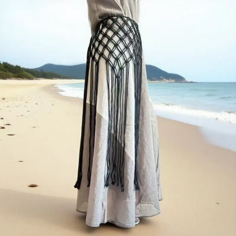 Mesh Tulle Tassel Waist Belt, Personality Waist Decor for Suit & Jeans, Essential Soul Accessory for Outfit thumbnail 6