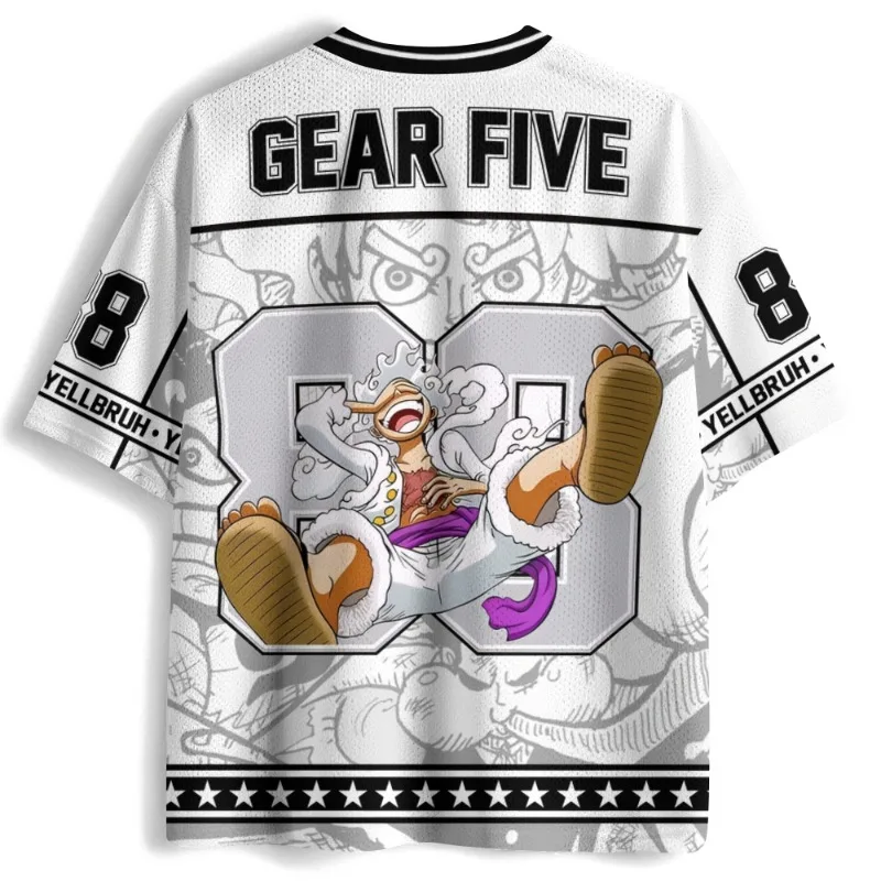 2026 _ New Style _ Fashion _ One Piece Anime _ Fun Jerseys _ Luffy _ Campus Style Short Sleeves _ Sports Style Mesh Fabric thumbnail 4