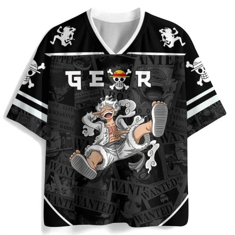 2026 _ New Style _ Fashion _ One Piece Anime _ Fun Jerseys _ Luffy _ Campus Style Short Sleeves _ Sports Style Mesh Fabric