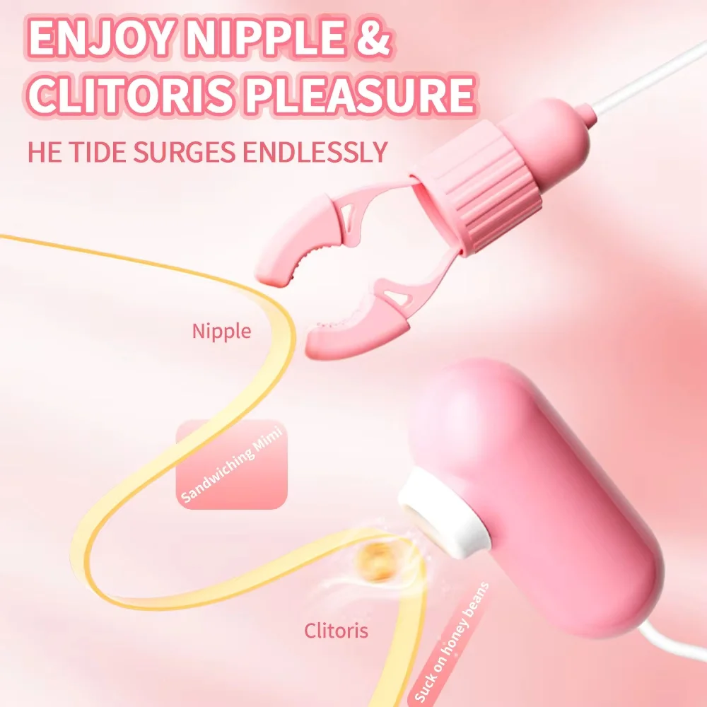 Nipple Clip Vibrating Breast Massage Female Tongue Licking Sucking Vibrator Clitoris Stimulator Adult Female Sex Toys thumbnail 3
