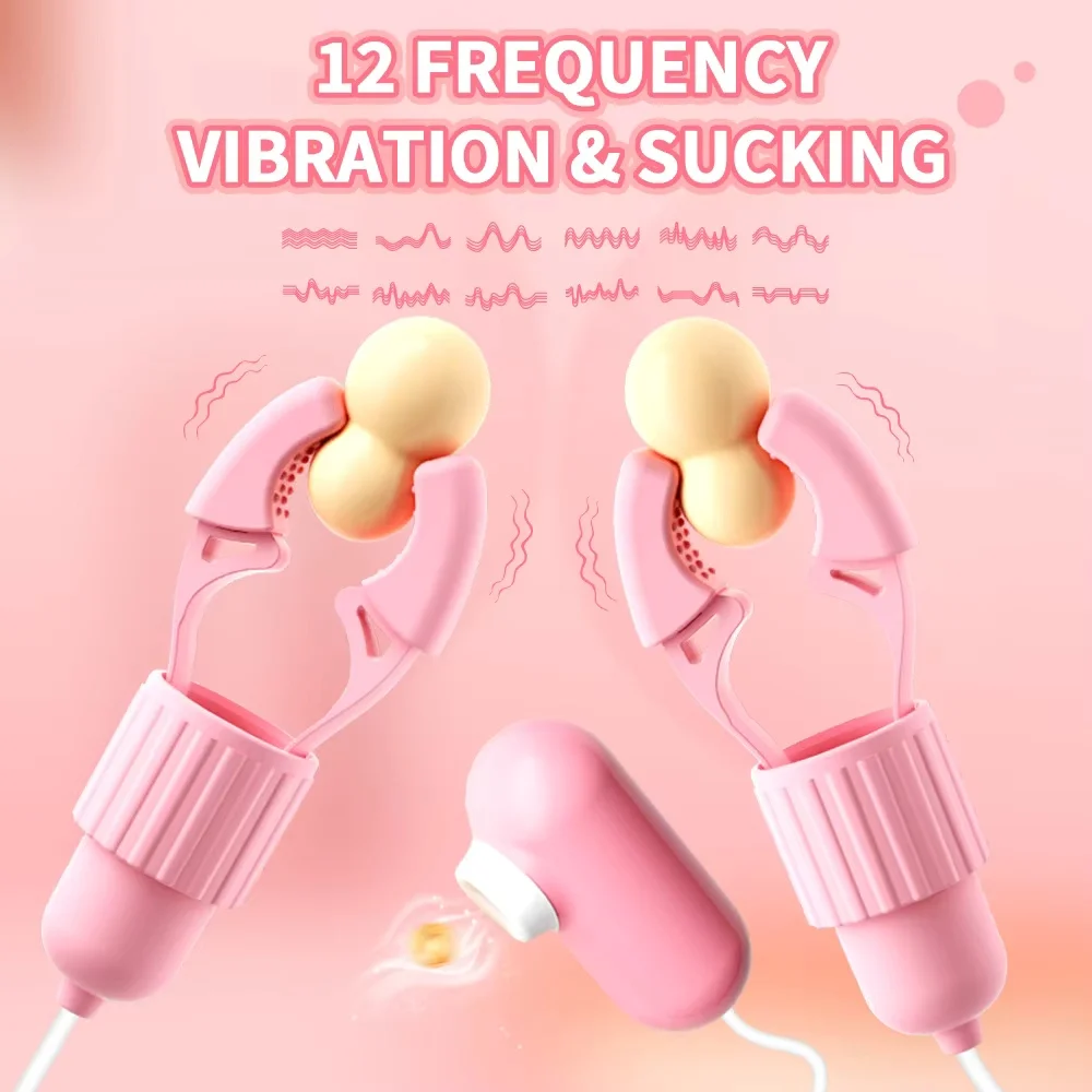 Nipple Clip Vibrating Breast Massage Female Tongue Licking Sucking Vibrator Clitoris Stimulator Adult Female Sex Toys thumbnail 2
