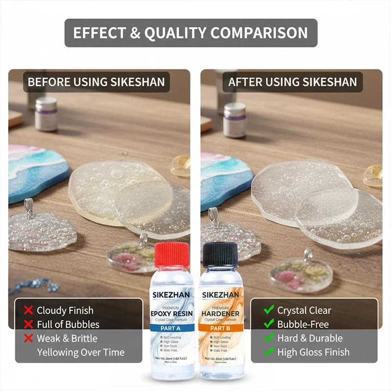 Crystal Clear Epoxy Resin Kit AB Glue High Gloss Self-Leveling for Jewelry Making DIY Crafts Resin Art SIKEZHAN 100ml Set thumbnail 3