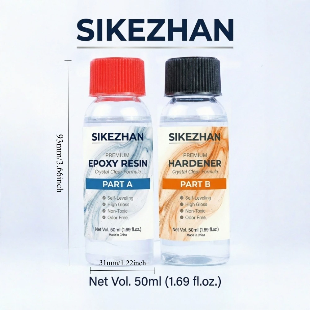 Crystal Clear Epoxy Resin Kit AB Glue High Gloss Self-Leveling for Jewelry Making DIY Crafts Resin Art SIKEZHAN 100ml Set thumbnail 6