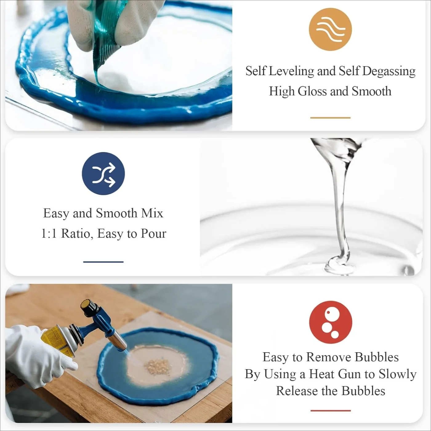 Crystal Clear Epoxy Resin Kit AB Glue High Gloss Self-Leveling for Jewelry Making DIY Crafts Resin Art SIKEZHAN 100ml Set thumbnail 4