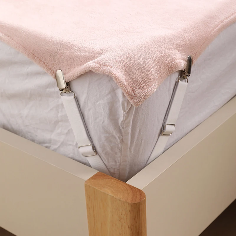 Bed Sheet Clips Adjustable Bed Sheet Holder Straps Set of 4 Elastic Fitted Bedding Non Slip Invisible Fasteners for Home Hotel thumbnail 4