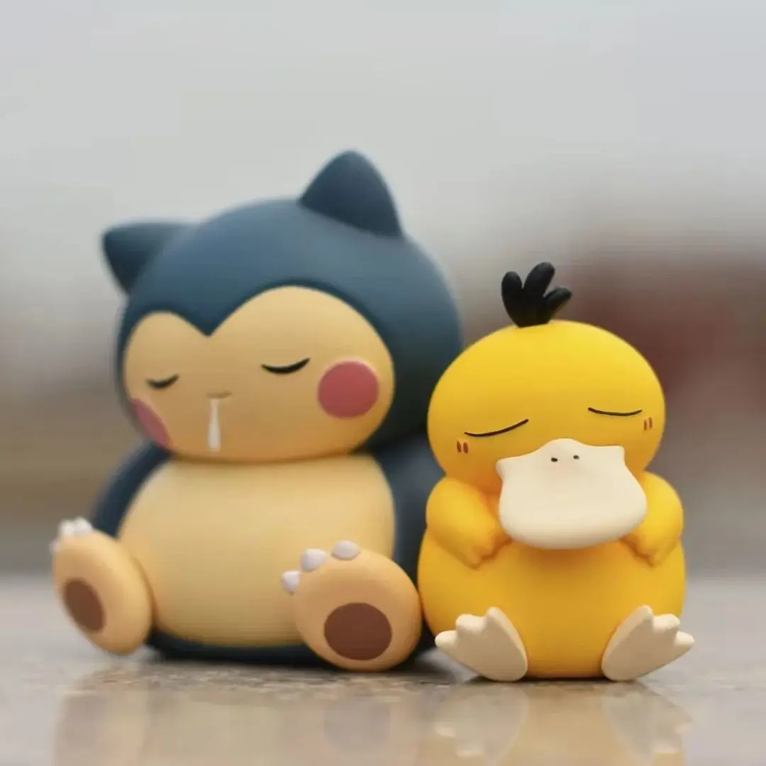 Kawaii Anime Pokemon Psyduck Psykokwak Gonbe Snorlax Sleeping Ver. PVC Action Figure Game Statue Collectible Model Toys Doll thumbnail 5