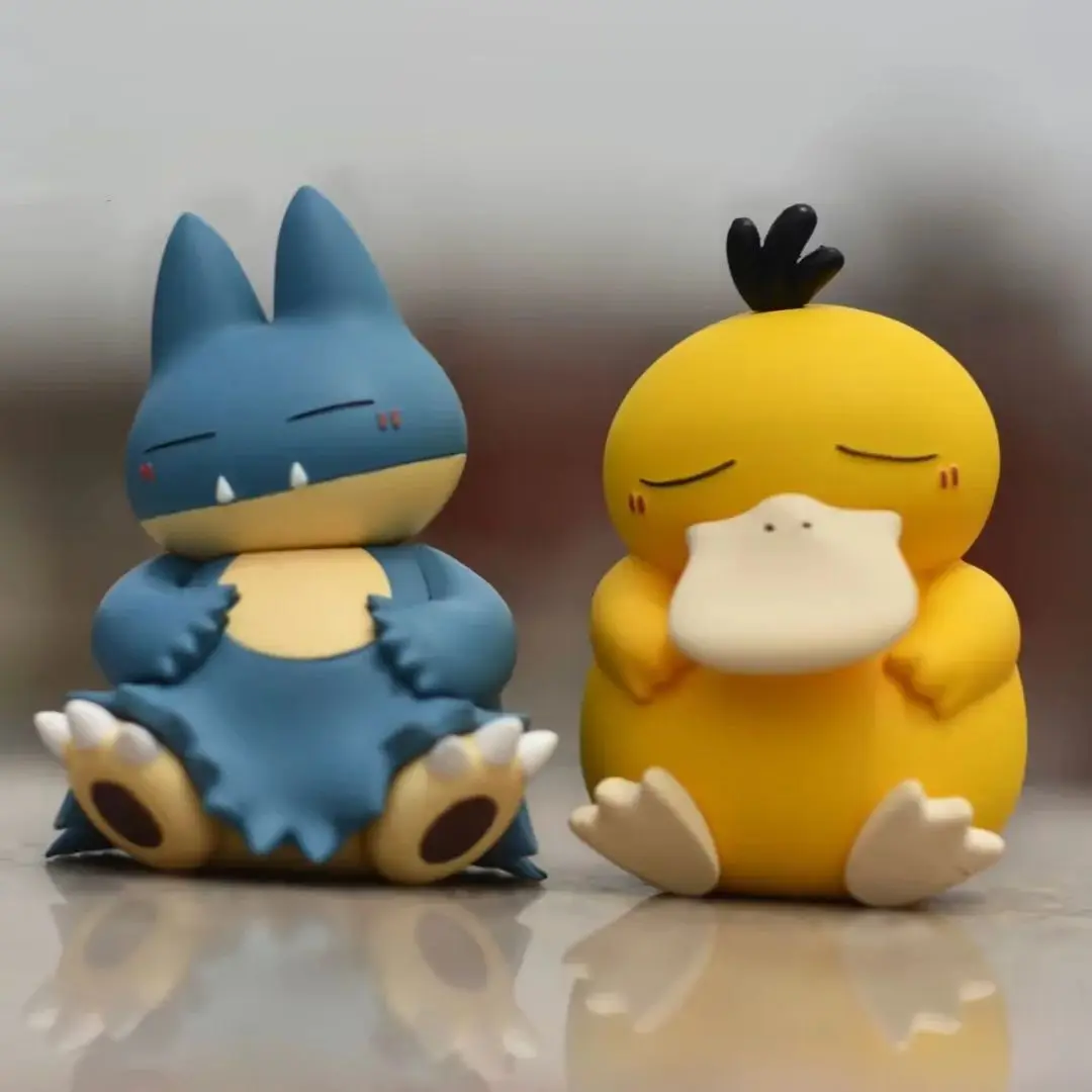 Kawaii Anime Pokemon Psyduck Psykokwak Gonbe Snorlax Sleeping Ver. PVC Action Figure Game Statue Collectible Model Toys Doll thumbnail 3