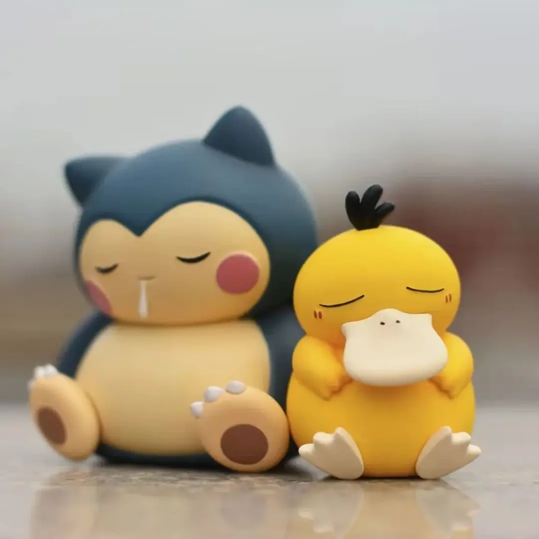 Kawaii Anime Pokemon Psyduck Psykokwak Gonbe Snorlax Sleeping Ver. PVC Action Figure Game Statue Collectible Model Toys Doll thumbnail 4