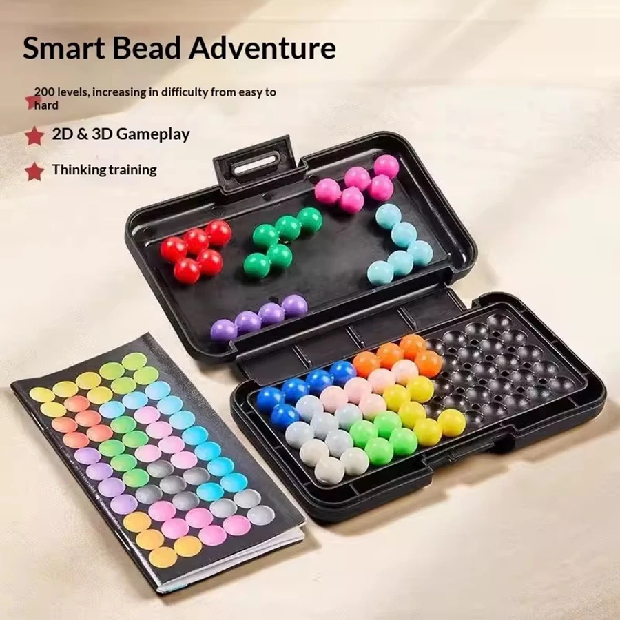 3D Challenges IQ Puzzle Board Game Classic Pyramid Plate Pearl Logical Mind For Children Pyramid Beads Montessori Toys Gifts thumbnail 2