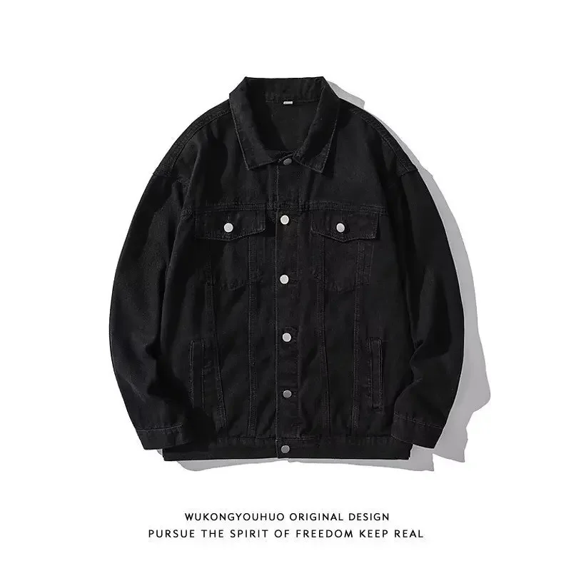 Retro American Denim Jacket Men's Autumn Winter New Trendy Loose Fashionable Versatile Top for Couples High Street Style thumbnail 3