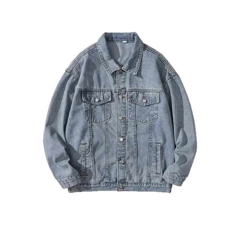 Retro American Denim Jacket Men's Autumn Winter New Trendy Loose Fashionable Versatile Top for Couples High Street Style thumbnail 5