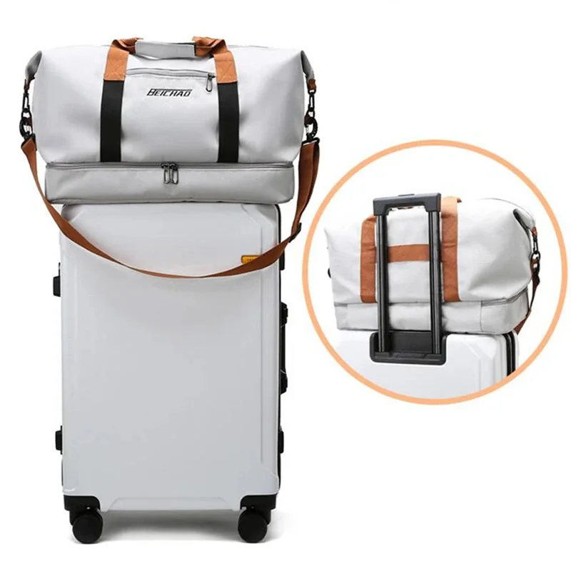 Expandable Duffle Bag Traveling Dry Wet Separation Luggage Bag Portable Weekend Bags Waterproof Fitness Gym Bag With Shoes Pack thumbnail 3