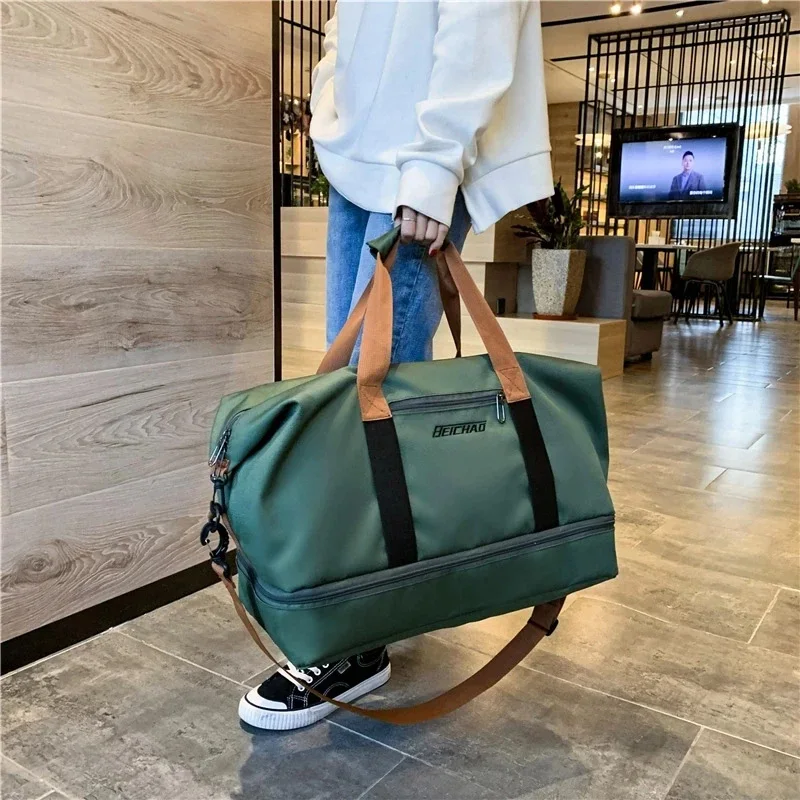 Expandable Duffle Bag Traveling Dry Wet Separation Luggage Bag Portable Weekend Bags Waterproof Fitness Gym Bag With Shoes Pack thumbnail 2