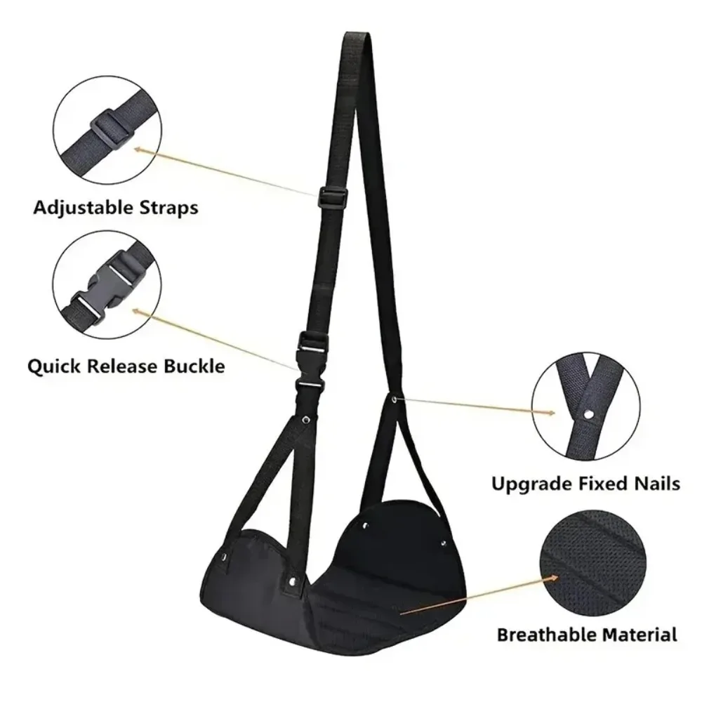 Portable Airplane Footrest Adjustable Strap Comfortable Plane Travel Foot Hammock Feet Rest Hanger for Airplane Train Office Car thumbnail 3