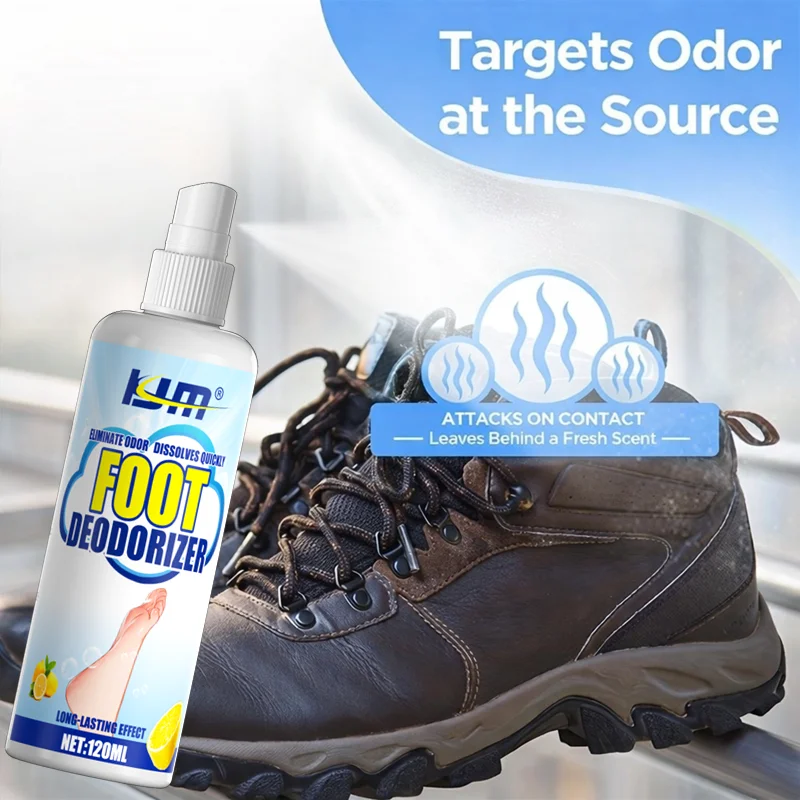 KJM 120ml Foot Deodorizer Spray - Quick Odor Eliminator for Shoes, Socks & Feet, Long-Lasting Fresh Scent thumbnail 2