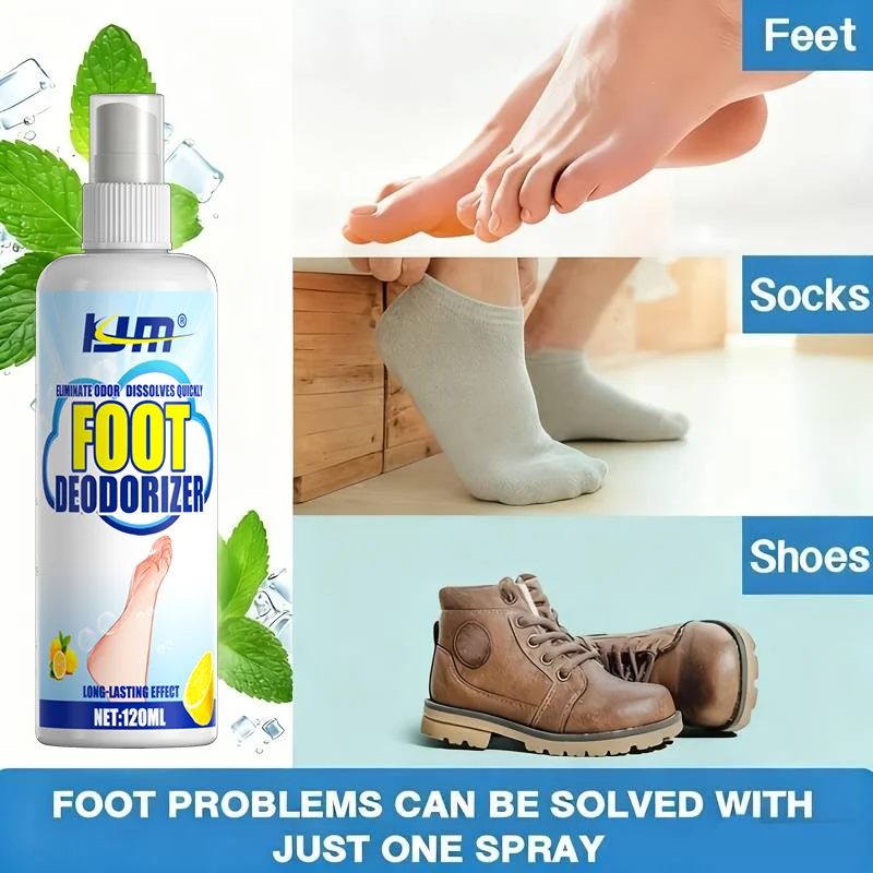KJM 120ml Foot Deodorizer Spray - Quick Odor Eliminator for Shoes, Socks & Feet, Long-Lasting Fresh Scent thumbnail 6