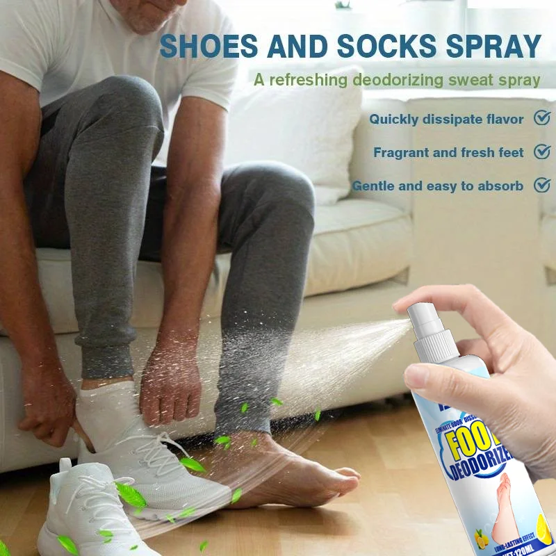 KJM 120ml Foot Deodorizer Spray - Quick Odor Eliminator for Shoes, Socks & Feet, Long-Lasting Fresh Scent thumbnail 3