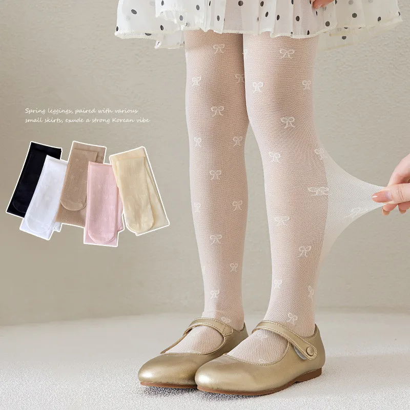 Girls Summer Thin Tights Bowknot Dancing Pantyhose thumbnail 5