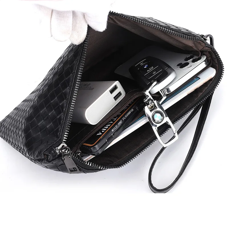 Designer Business Bag Leather Men Clutch Bag Fashion Sling pack Unisex Handbag Travel Passport certificate Card pack Phone Purse thumbnail 4