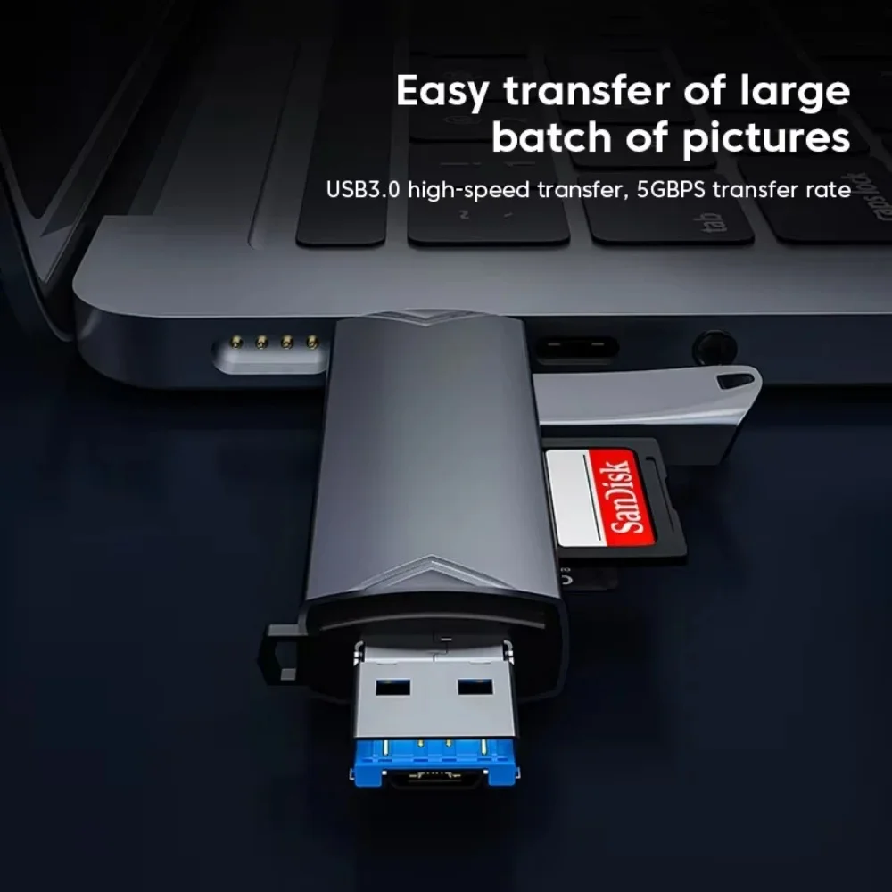 Multifunction USB 3.0 Type C Card Reader 6 in 1 OTG Adapter TF SD U Disk Memory Card Reader for Phone Laptop Computer thumbnail 3