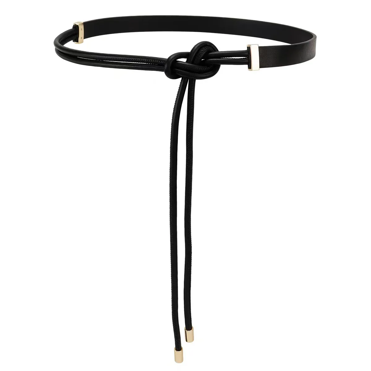 Korean Style Elastic Waist Tie Rope Belt for Women, Simple Versatile Decorative Leather Rope Knot Belt thumbnail 6