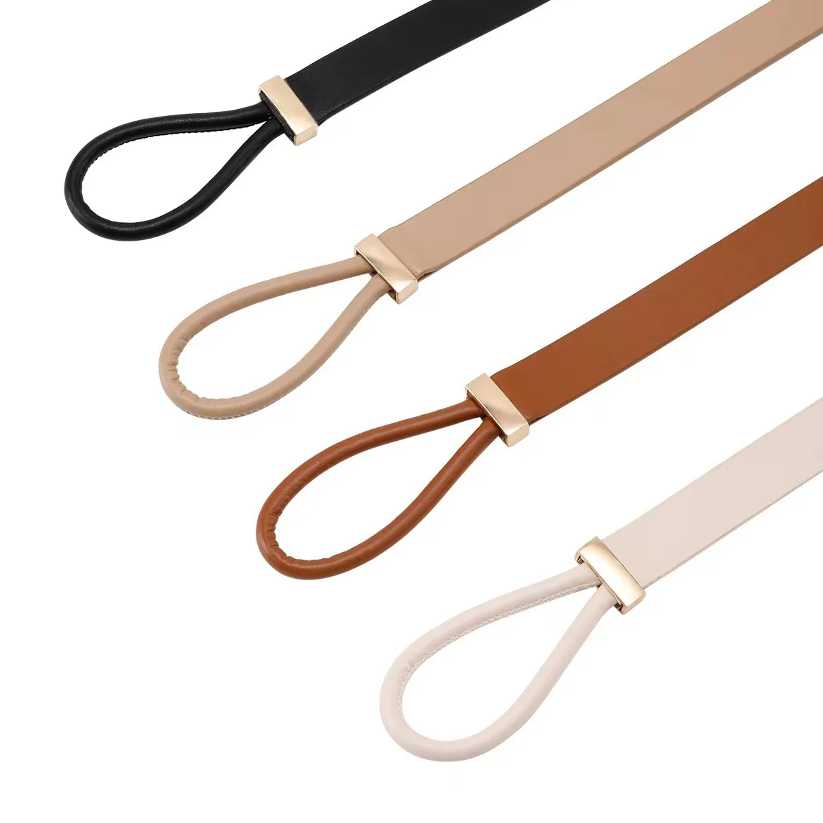Korean Style Elastic Waist Tie Rope Belt for Women, Simple Versatile Decorative Leather Rope Knot Belt thumbnail 5
