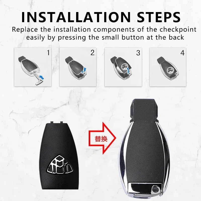 For Mercedes Benz Apple Tree AMG CLA GLA GLC GLE W204 W212 W220 W205 Key Case Rear Back Cover Key Shell Accessories thumbnail 4