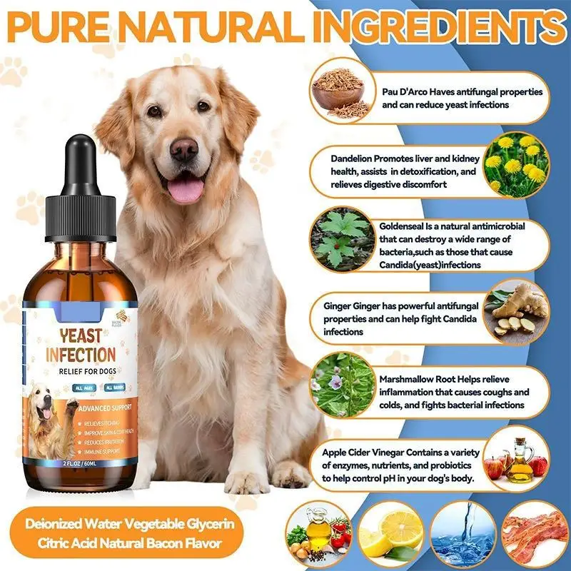 60ML Dog Pet Vitamin Drops Gentle Care Supplement To Maintain Healthy Coat and Skin Pet Ear Drops, Ear Cleansers thumbnail 6