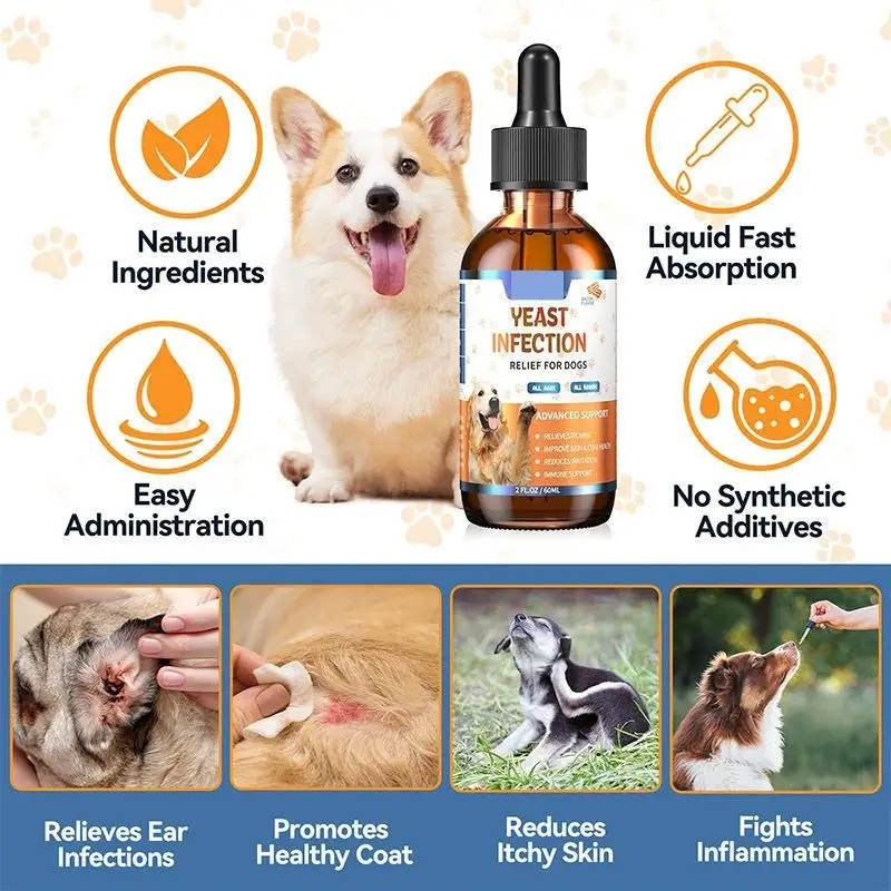 60ML Dog Pet Vitamin Drops Gentle Care Supplement To Maintain Healthy Coat and Skin Pet Ear Drops, Ear Cleansers thumbnail 4