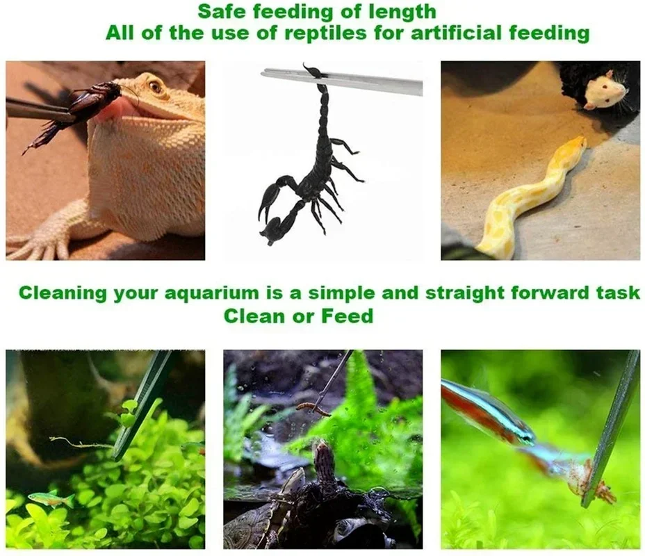 48cm Stainless Steel Tweezers Fish Tank Aquatic Plants Aqaurium Tool Water Plant Curved Pliers Birds Reptile Feeding Tongs thumbnail 5