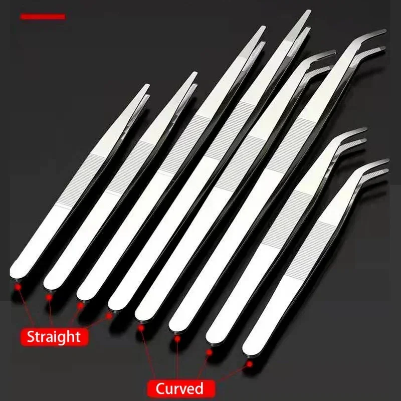 48cm Stainless Steel Tweezers Fish Tank Aquatic Plants Aqaurium Tool Water Plant Curved Pliers Birds Reptile Feeding Tongs thumbnail 3