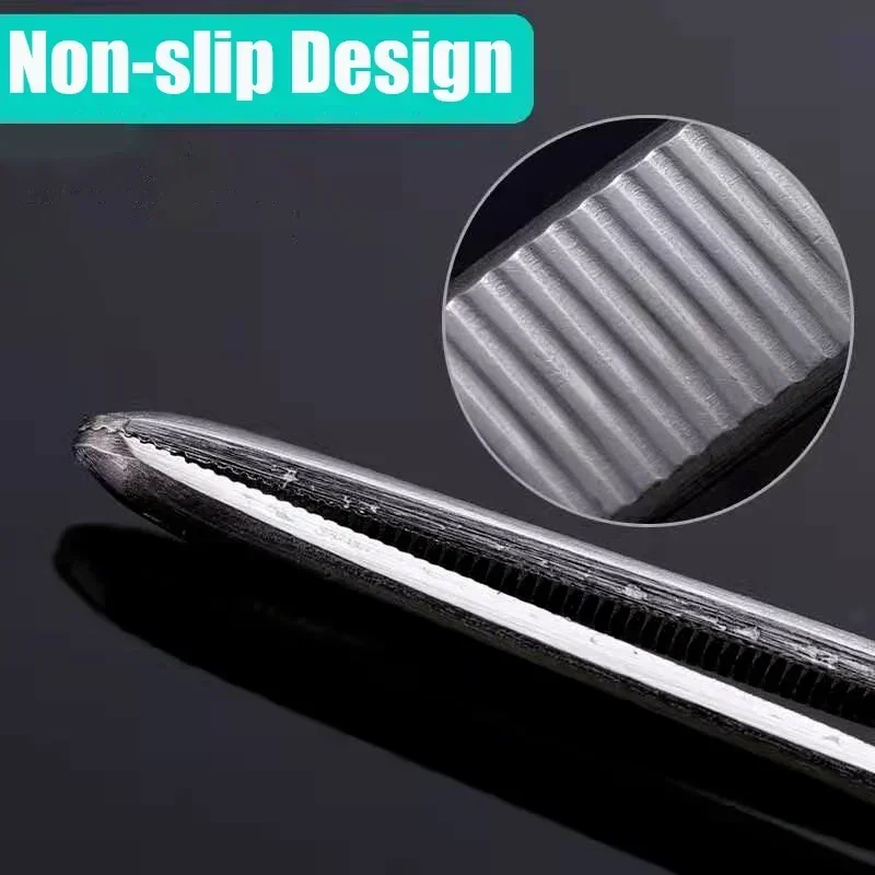 48cm Stainless Steel Tweezers Fish Tank Aquatic Plants Aqaurium Tool Water Plant Curved Pliers Birds Reptile Feeding Tongs thumbnail 4