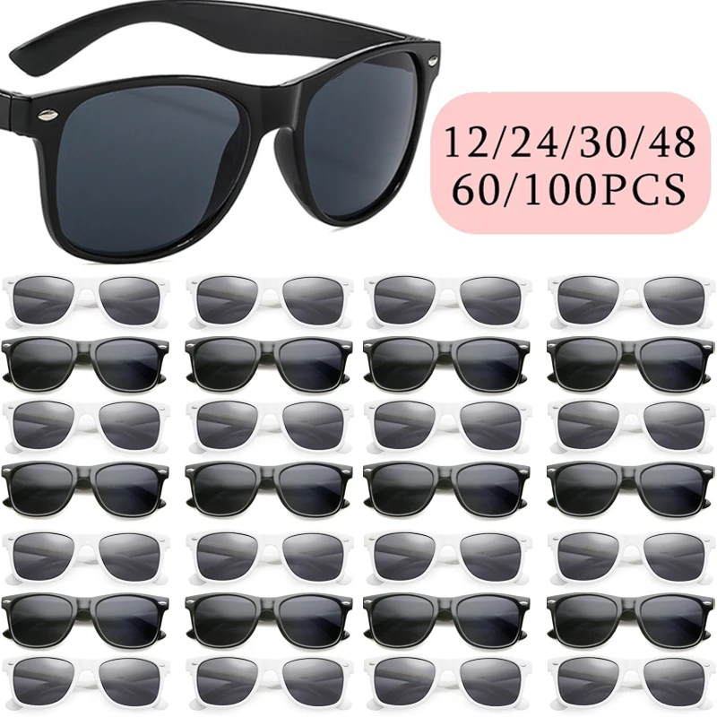 1-60Pcs Square sunglasses Bride and groom Shower Bridesmaid Gifts Wedding Supplies Bachelorette Party Gift Rice nail sunglasses