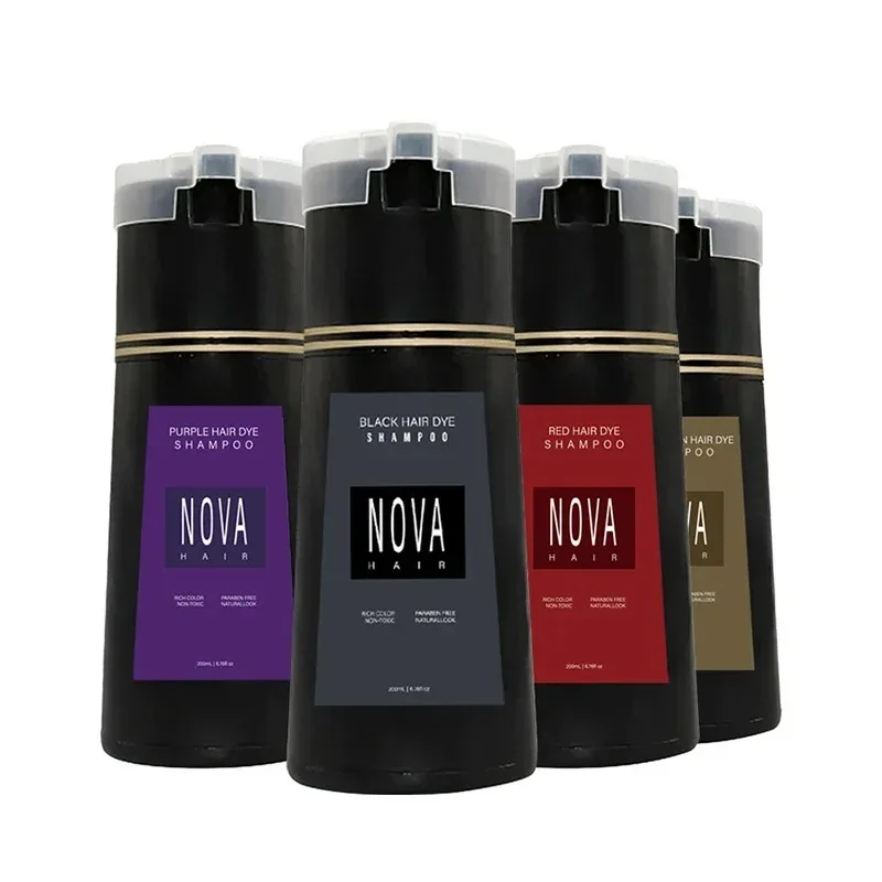 Nova Hair Dyeing 3-in-1 Hair Care Shampoo Natural Fast White Hair Dyed Black Hair Dye Lasting Convenience Men Women Hair Care thumbnail 5