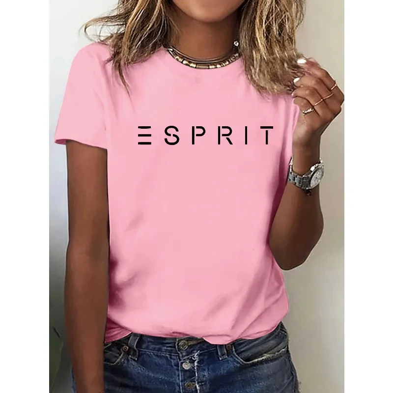 Bold Letter Pattern Pure Cotton Cartoon Printed T-shirt Summer New Trend Men's and Women's Clothing New Fashion Casual T-shirt thumbnail 2