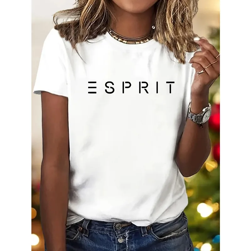 Bold Letter Pattern Pure Cotton Cartoon Printed T-shirt Summer New Trend Men's and Women's Clothing New Fashion Casual T-shirt thumbnail 3
