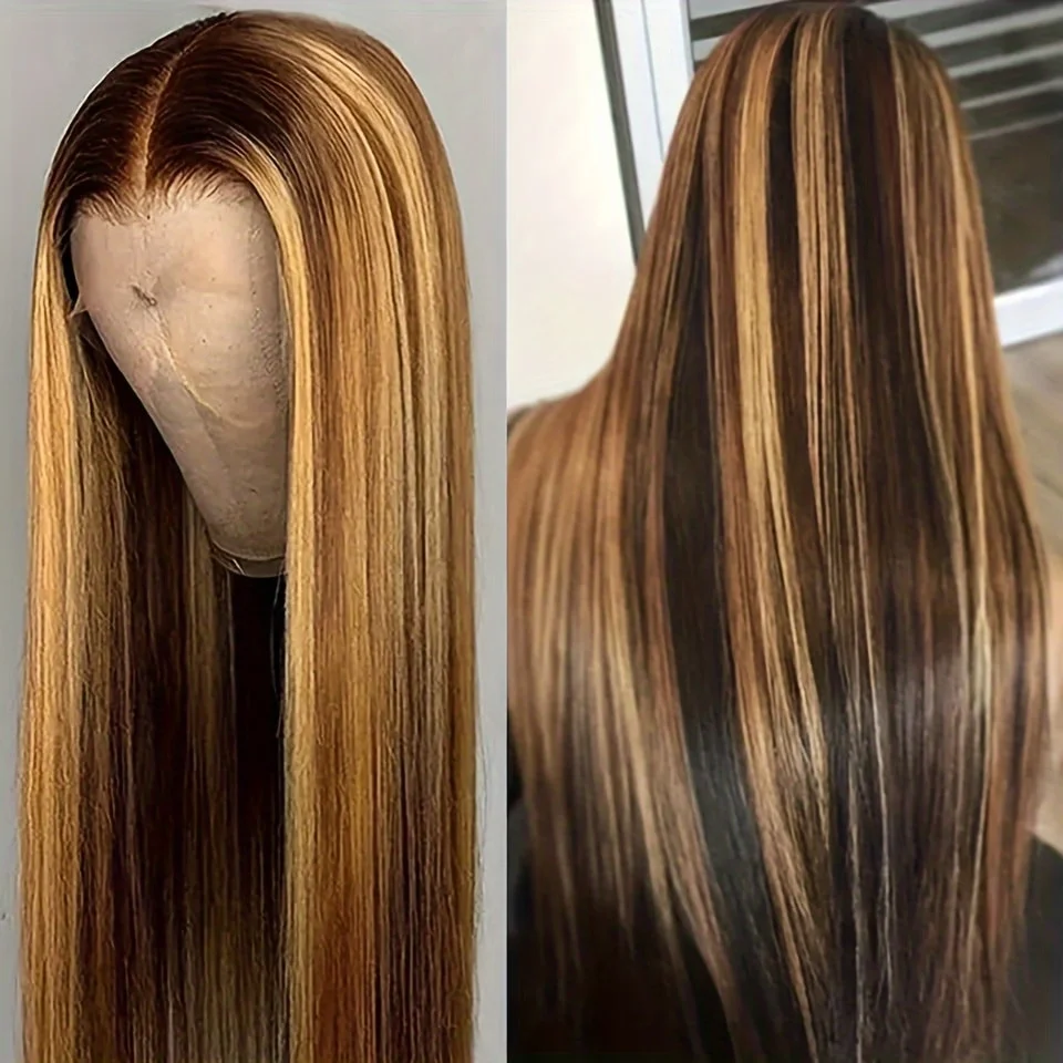 Straight Highlight Colored Synthetic Long Straight Hair Wigs Heat Resistant Fiber costumes,wigs for cosplay,parties thumbnail 6