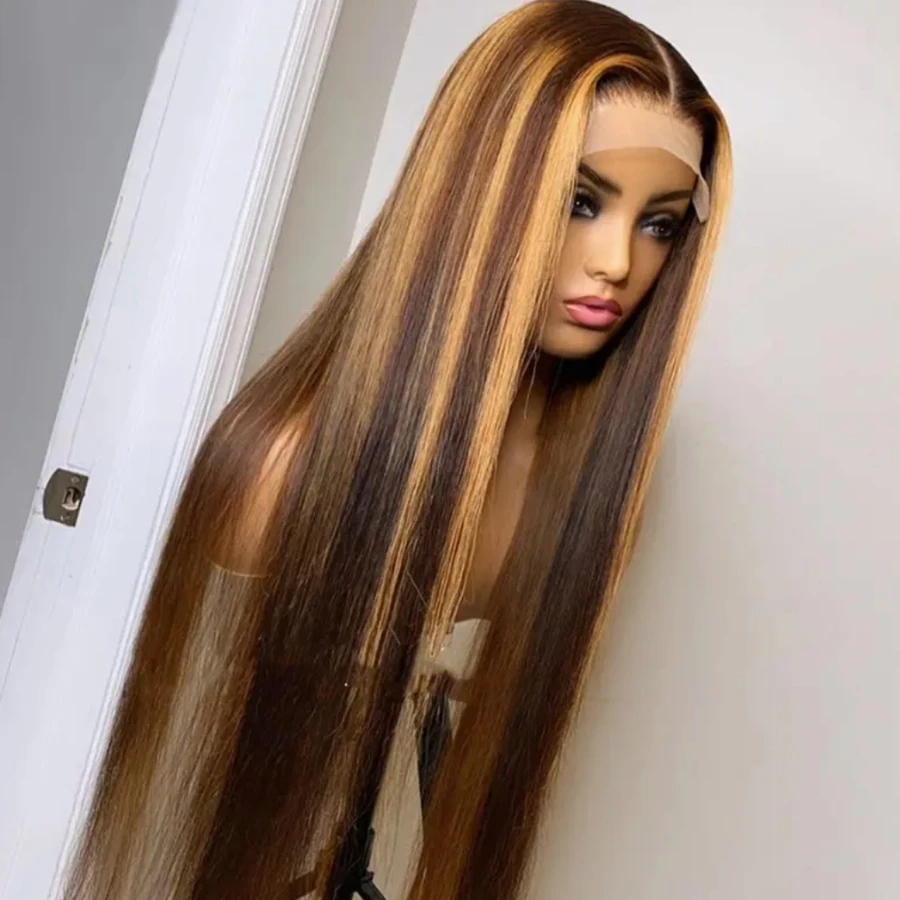 Straight Highlight Colored Synthetic Long Straight Hair Wigs Heat Resistant Fiber costumes,wigs for cosplay,parties thumbnail 5