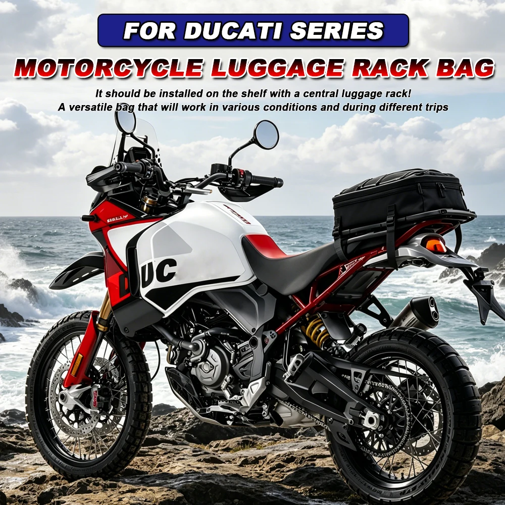 For Ducati Multistrada V4S/Rally/Pikes Peak Motorcycle Rear Fender Tail Bag 12L Dirt Bike Enduro Tool Bags Universal Storage
